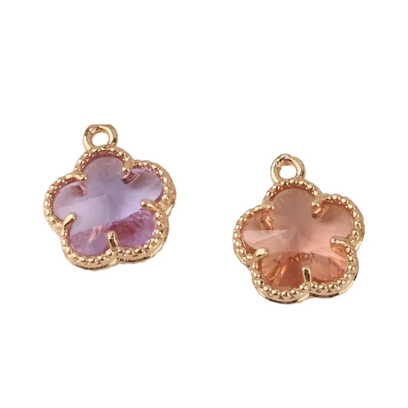 1 Piece Ig Style Shiny Flower Copper Inlay Pendant Jewelry Accessories