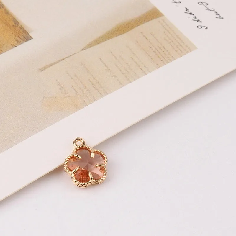 1 Piece Ig Style Shiny Flower Copper Inlay Pendant Jewelry Accessories