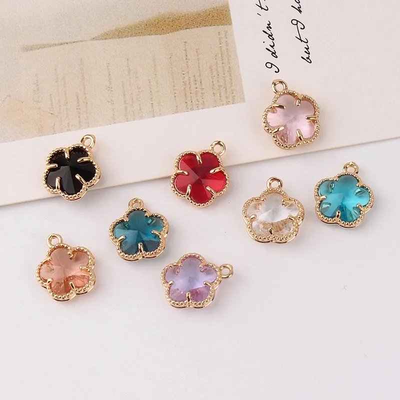 1 Piece Ig Style Shiny Flower Copper Inlay Pendant Jewelry Accessories