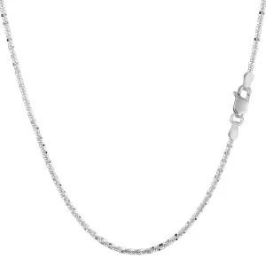 10k White Gold Sparkle Chain Necklace, 1.5mm