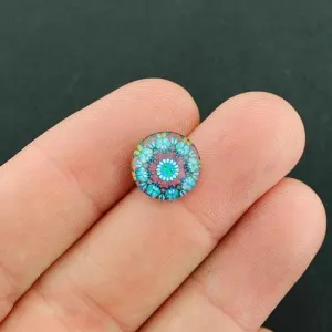 12 Mandala Glass Cabochon Domes 12mm - Z226