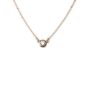 14k Diamond Bezel Necklace