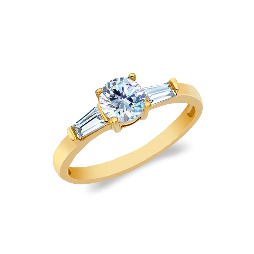 14K Gold  0.75 Ct. Round Cut CZ Wedding Engagement Ring