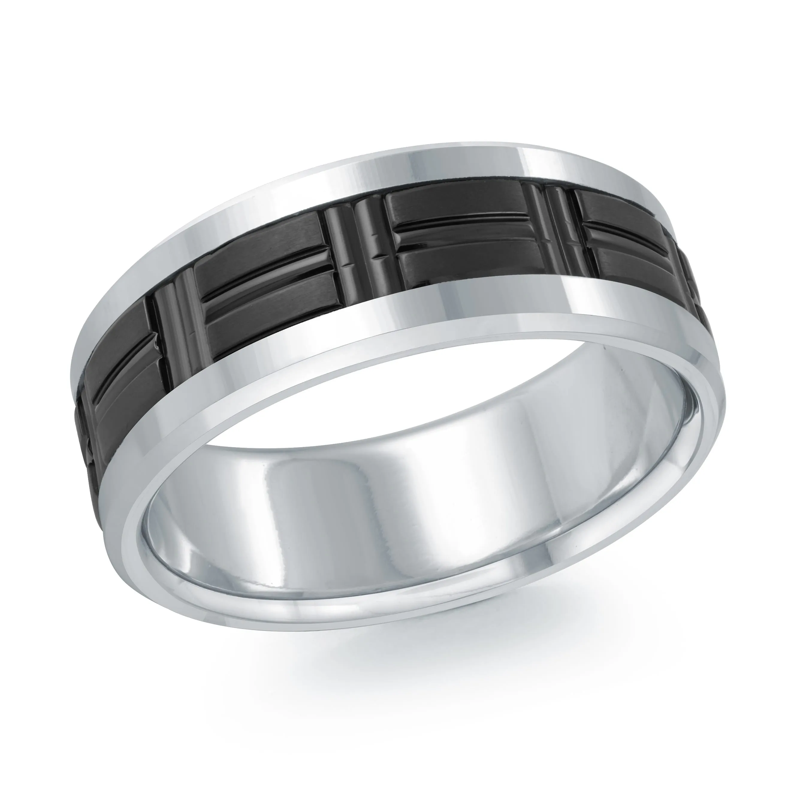 14K White Gold Ring from the Titanium Collection by Malo - MRDTI-006-8W