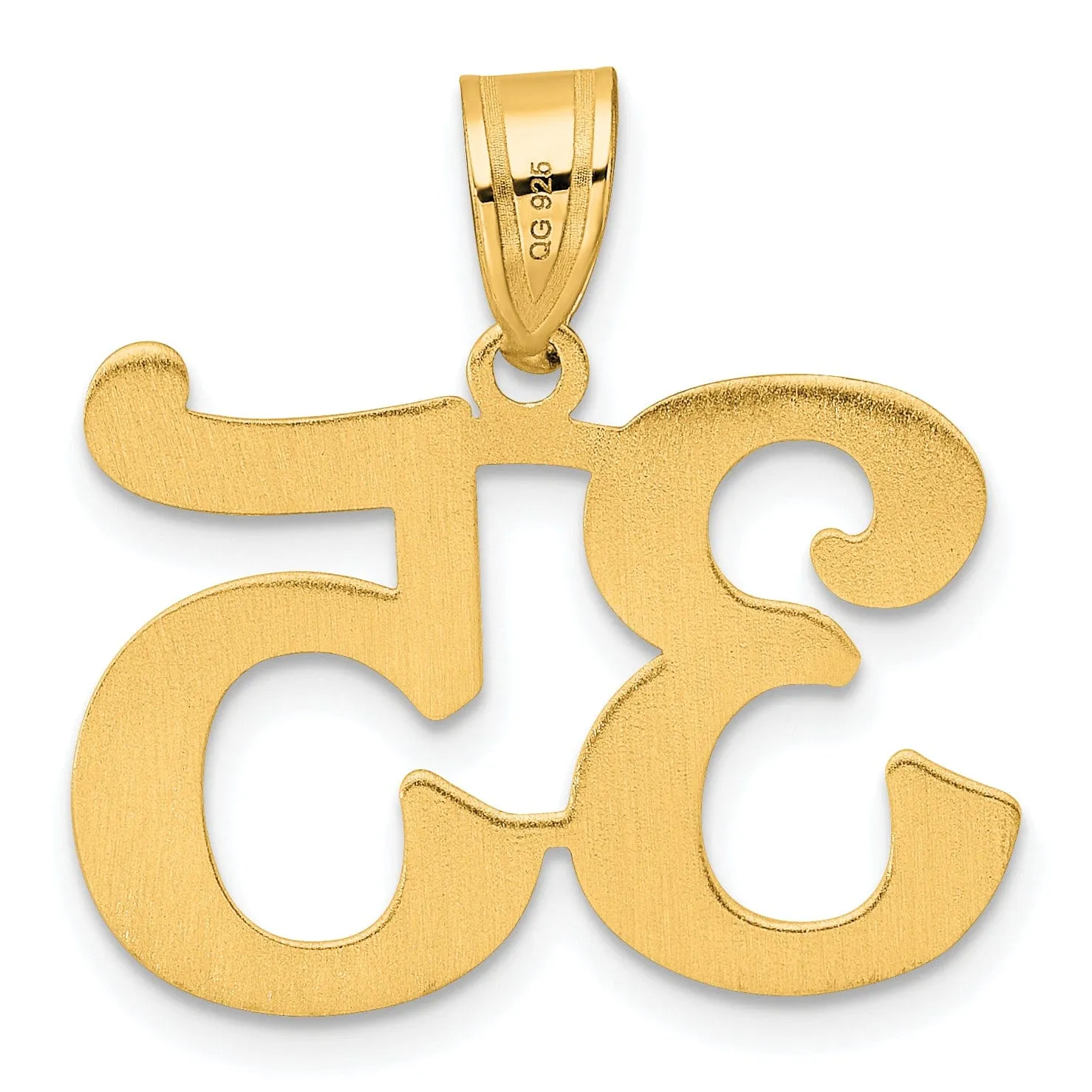 14k Yellow Gold Polished Finish Number 35 Charm Pendant