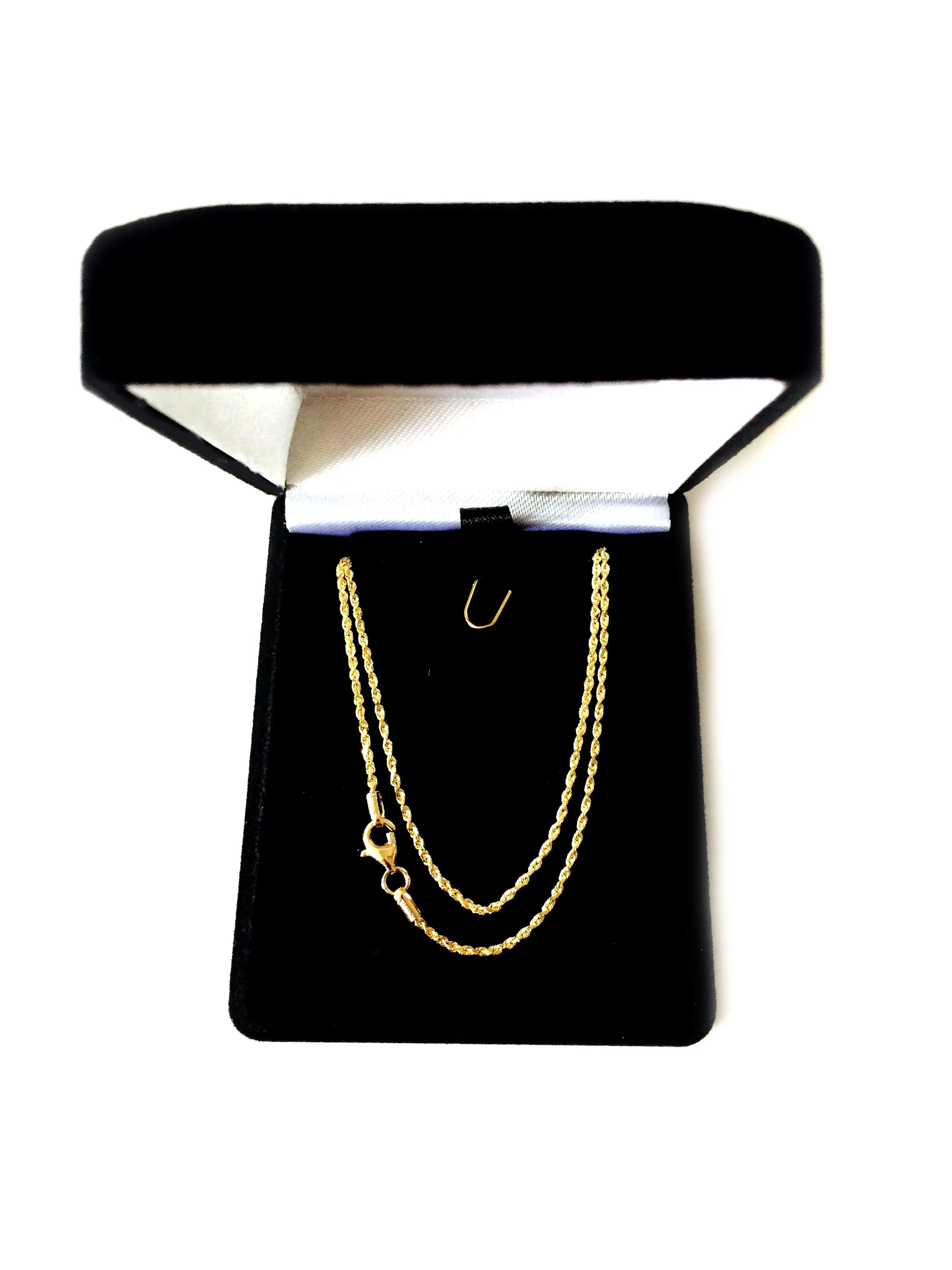 14k Yellow Solid Gold Diamond Cut Rope Chain Necklace , 1.25mm