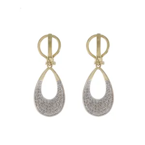 14KT Yellow Gold Pave Diamond Drop Earrings