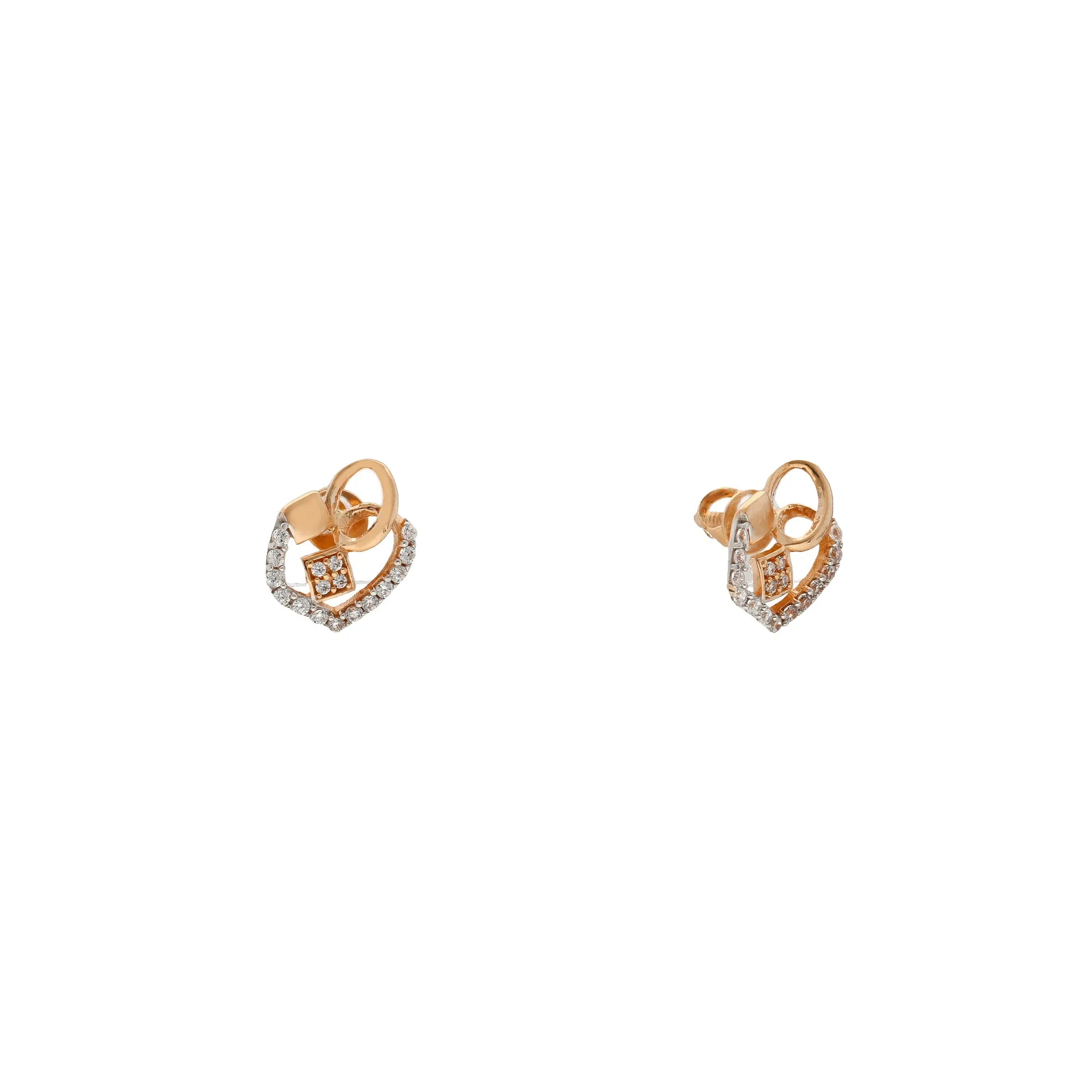 18K Rose Gold & CZ Pendant Set (7gm)