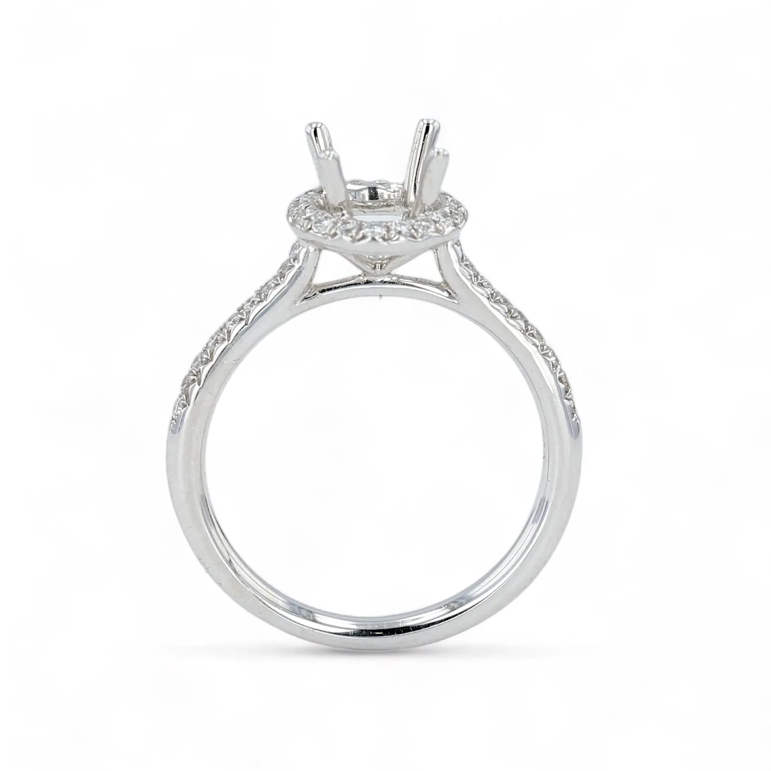 18K White gold 1CT solitary engagement diamonds ring-1000