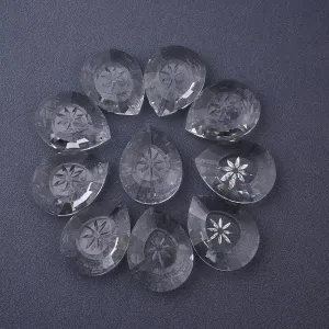 2 Pieces Per Pack 59*76mm Hole 2~2.9mm Glass Glittery Water Droplets Transparent Pendant Suncatcher Raw Material