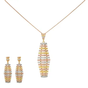 22K Multi-Tone Gold Necklace Set (13.5gm)