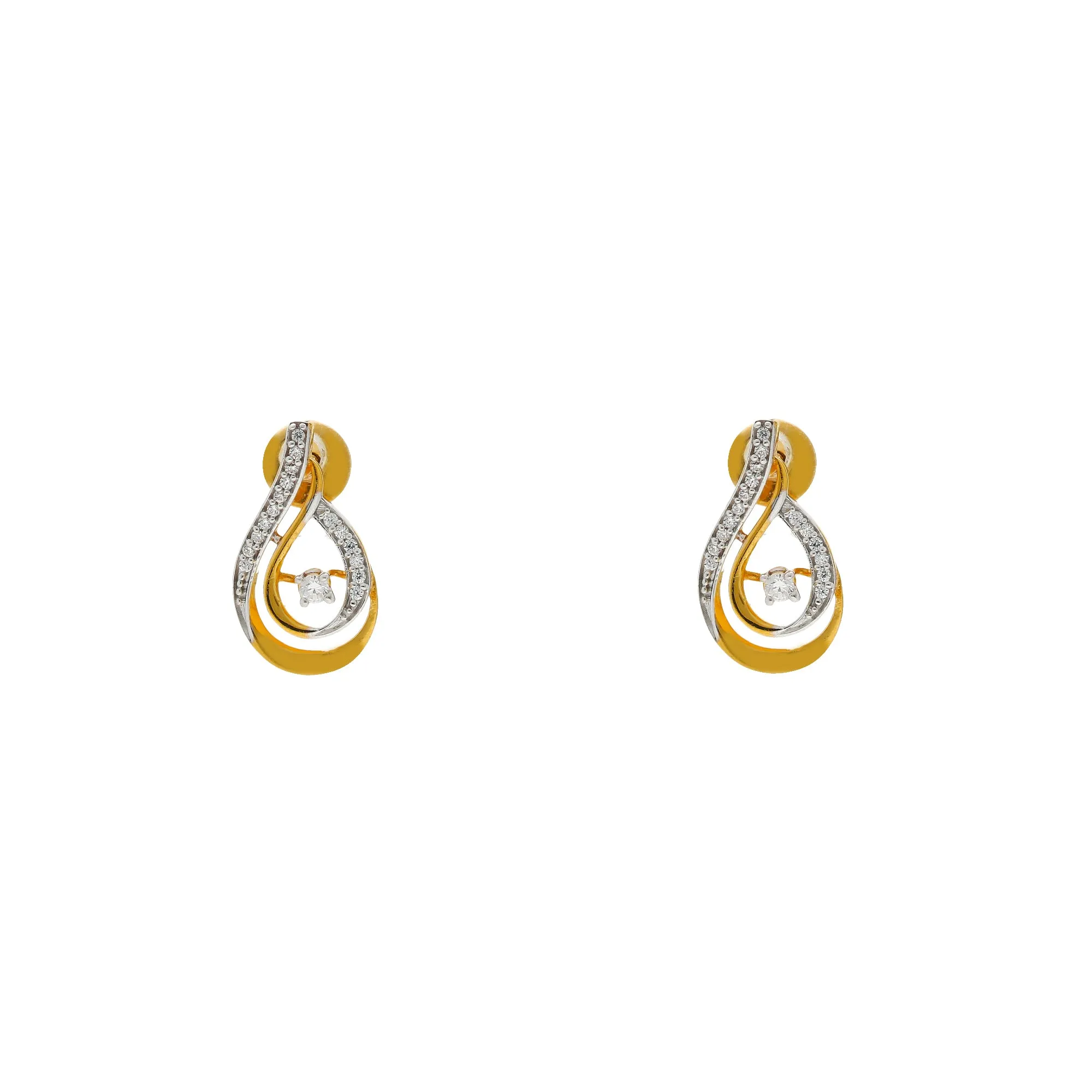 22K Yellow Gold & CZ Pendant Necklace Set (9.5gm)