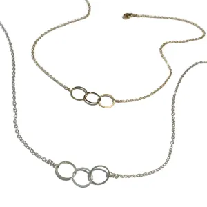 3 Small Circles Link Necklace