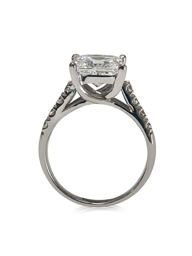 3.5 Carat Princess Cut Cubic Zirconia Engagement ring 14K White Gold