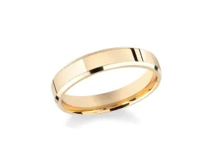 4mm Gold Beveled Edge Men's Band