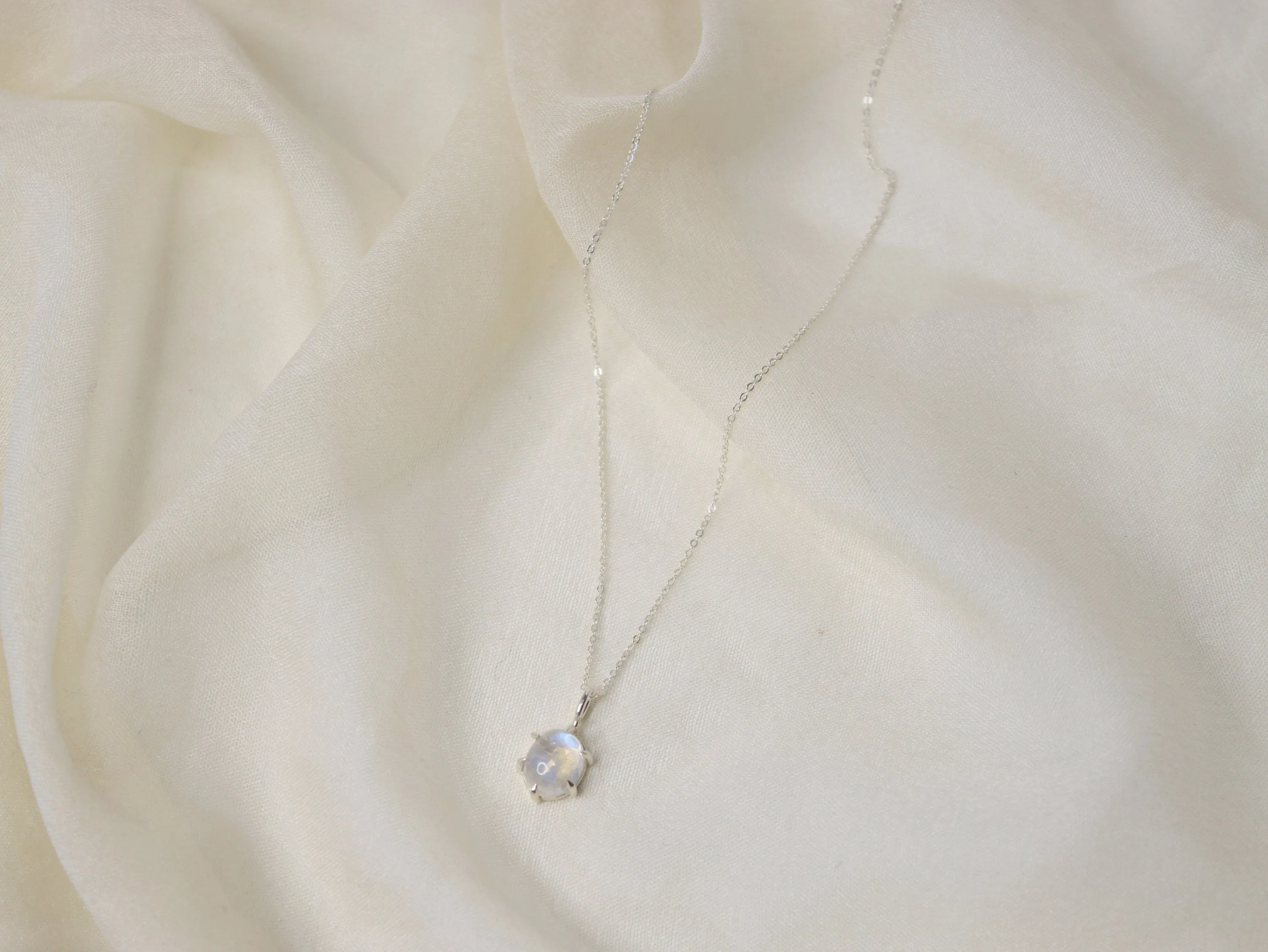 6 Prong Moonstone Necklace