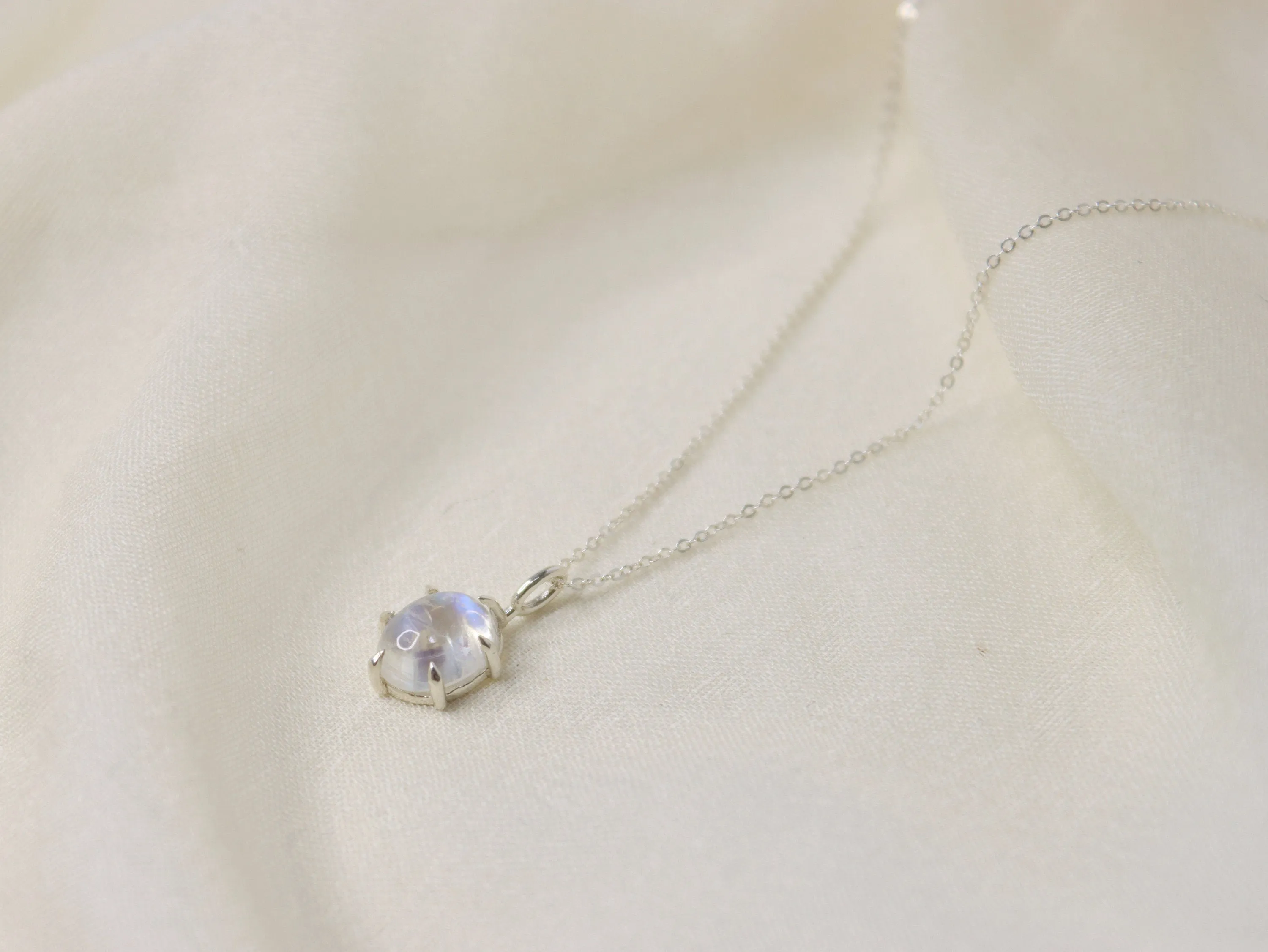 6 Prong Moonstone Necklace