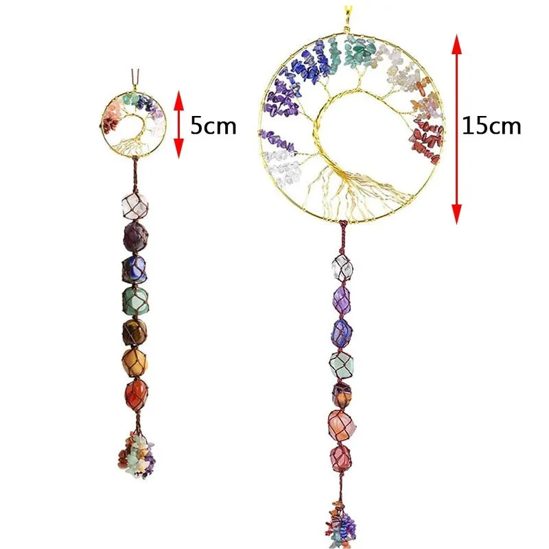 7 Chakras Natural Crystal Gemstone Meditation Ornament Crystal Tree