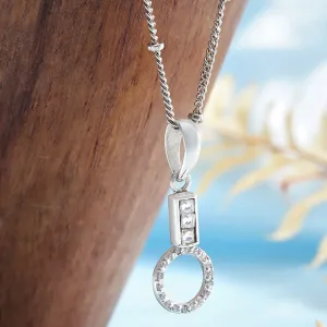 92.5 Silver Zircon Ring Necklace