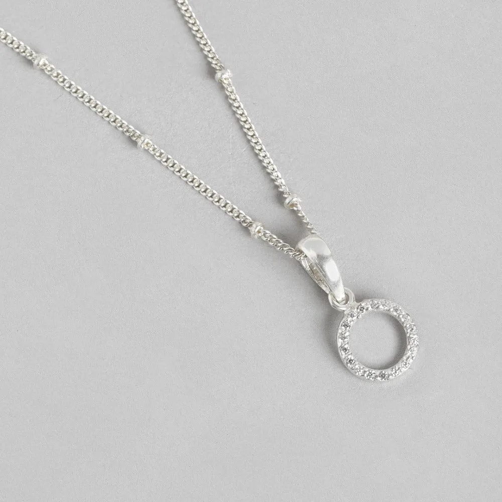 92.5 Silver Zircon Ring Necklace