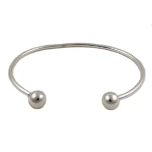 925 Sterling Silver Detachable Ball Bead Charm Bracelet Cuff