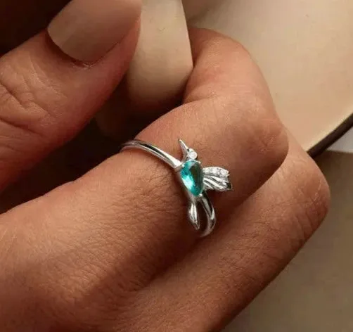 925 Sterling Silver Hummingbird Ring