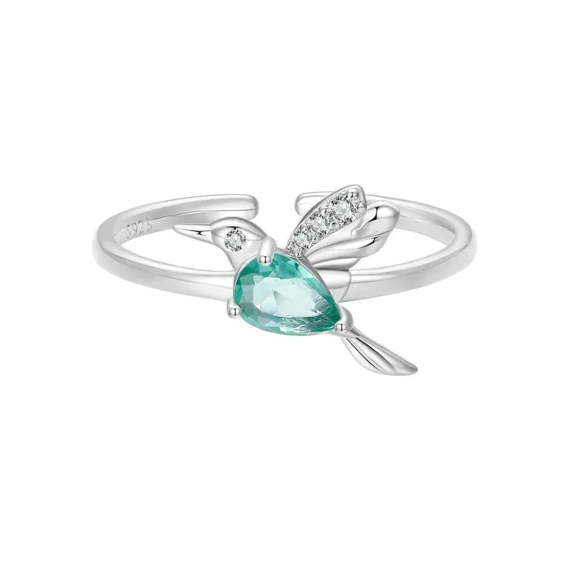 925 Sterling Silver Hummingbird Ring