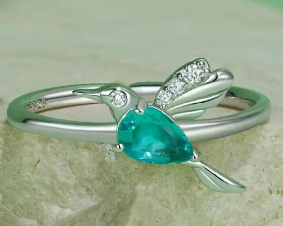 925 Sterling Silver Hummingbird Ring