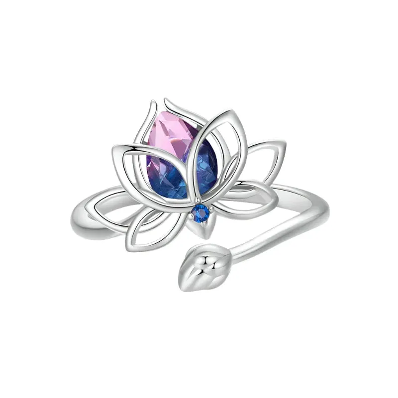 925 Sterling Silver Lotus Ring