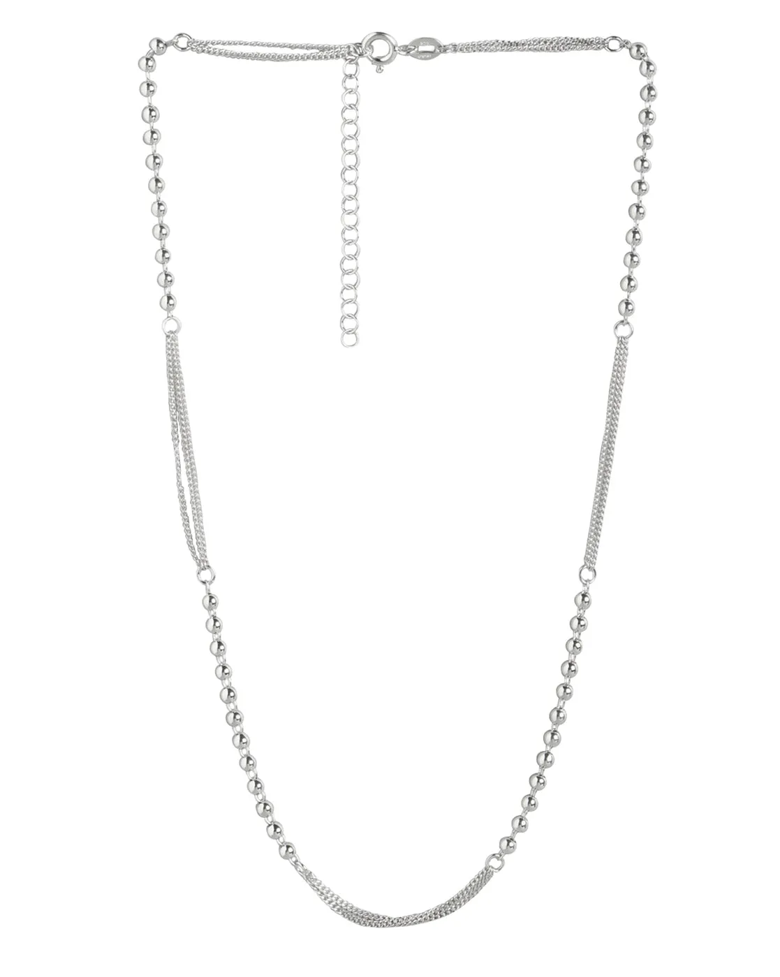 925 Sterling Silver Rhodium Plated Minimal Necklace