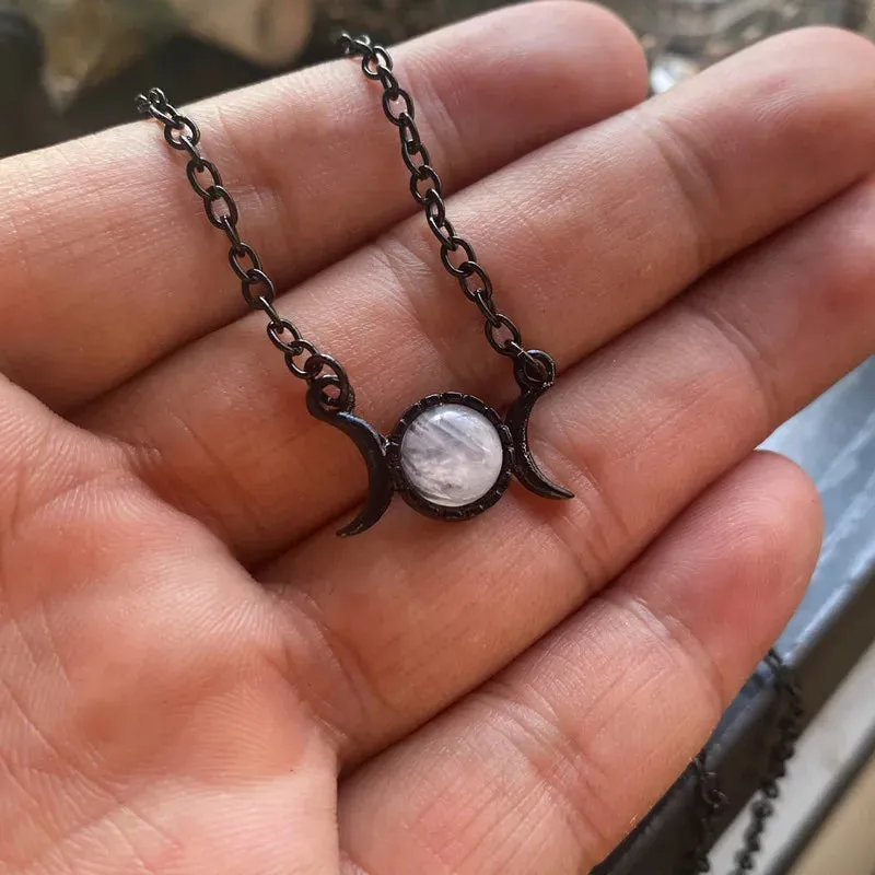 Alternative Multi Color Luna Moon Necklaces