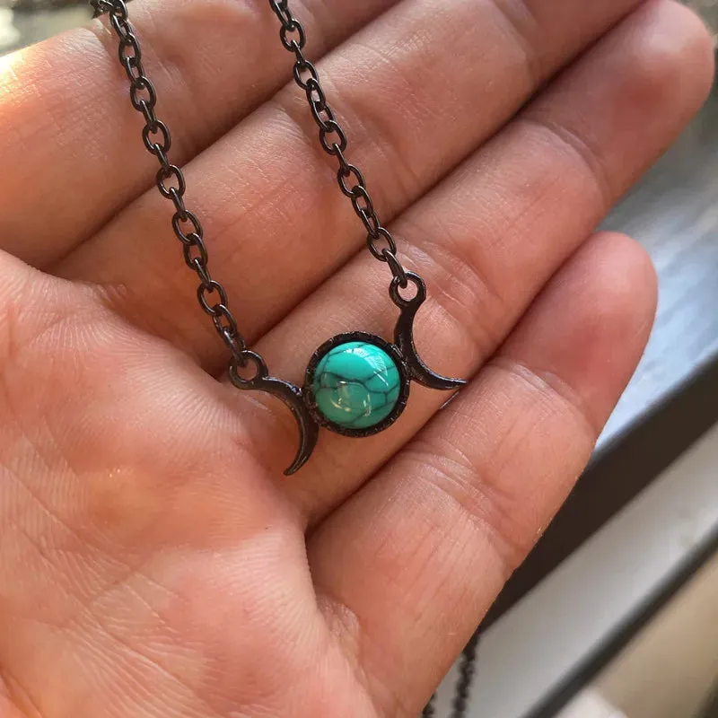 Alternative Multi Color Luna Moon Necklaces