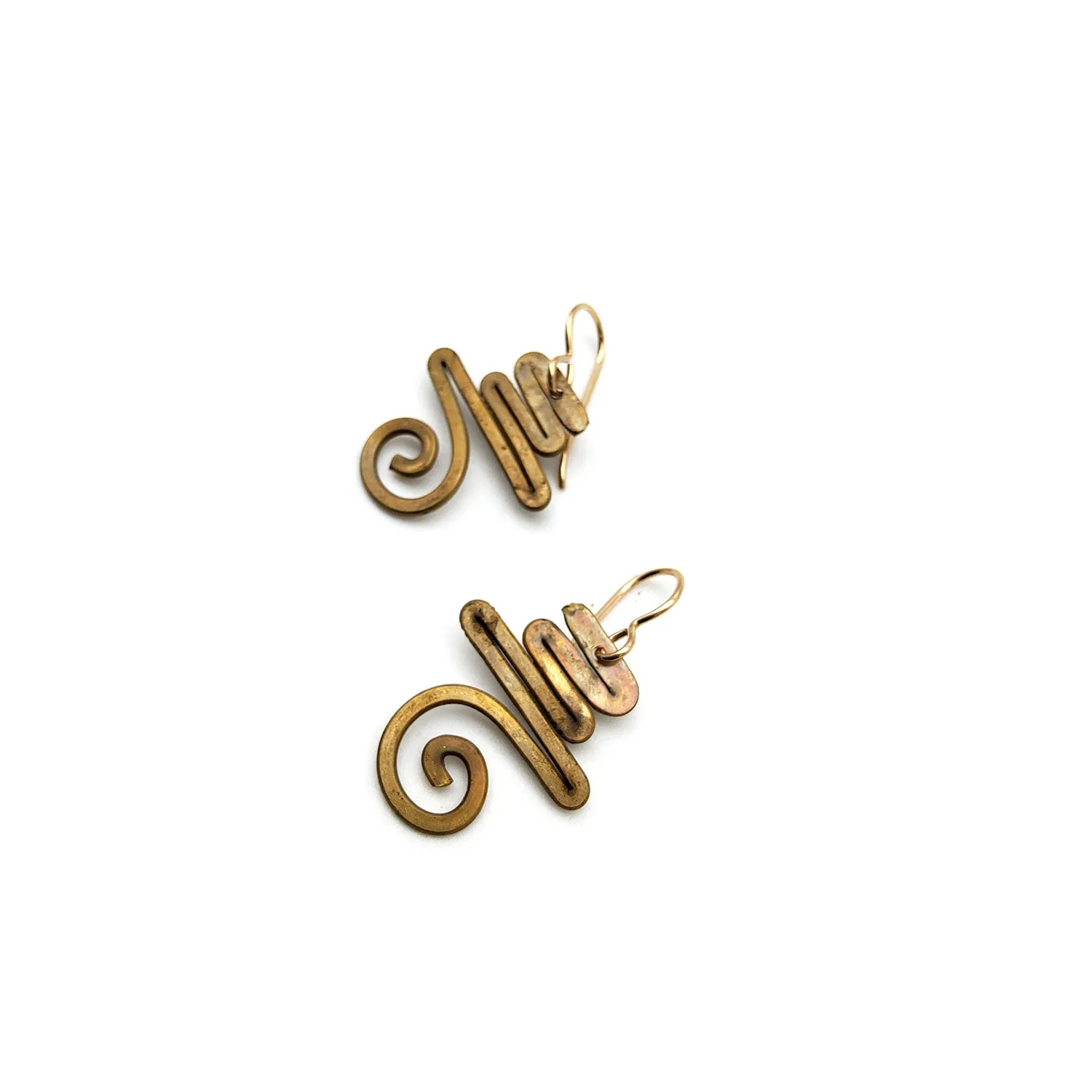 Ancient Modern Brass Earrings