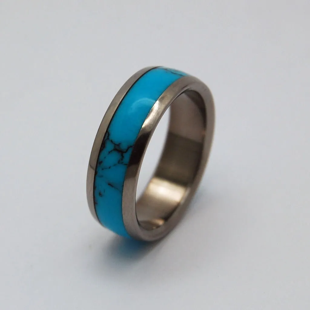 Atlantis | Men's Turquoise Stone & Titanium Wedding Ring