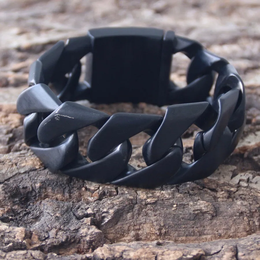 Bagger Bracelet - Matte Black - 1" Wide - The Custom - B21