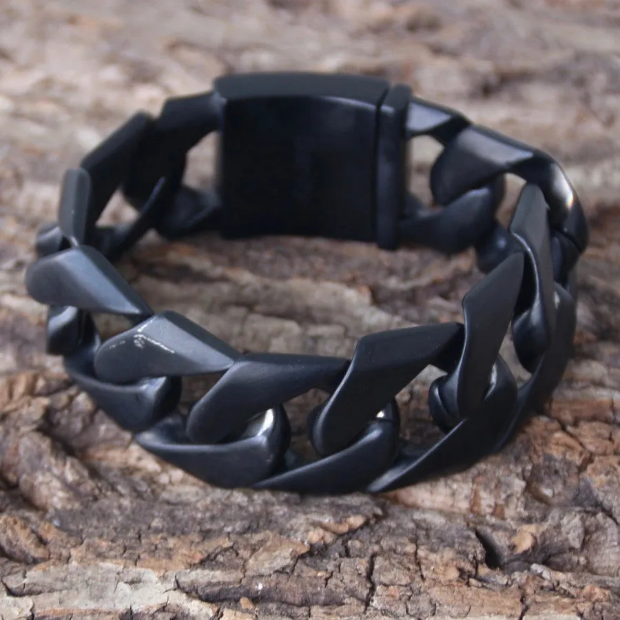 Bagger Bracelet - Matte Black - 1" Wide - The Custom - B21