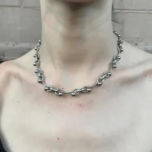 Ball Chain Wave Choker Necklace