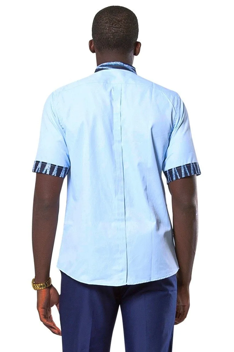 Bandjoun African Print Men Shirt - Blue