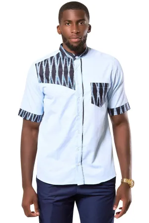 Bandjoun African Print Men Shirt - Blue