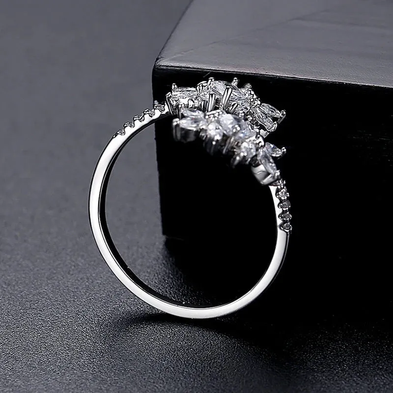 Beautiful Flower CZ Rings