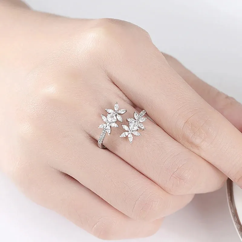 Beautiful Flower CZ Rings