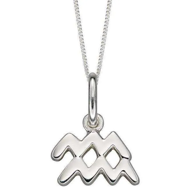 Beginnings Aquarius Zodiac Necklace - Silver