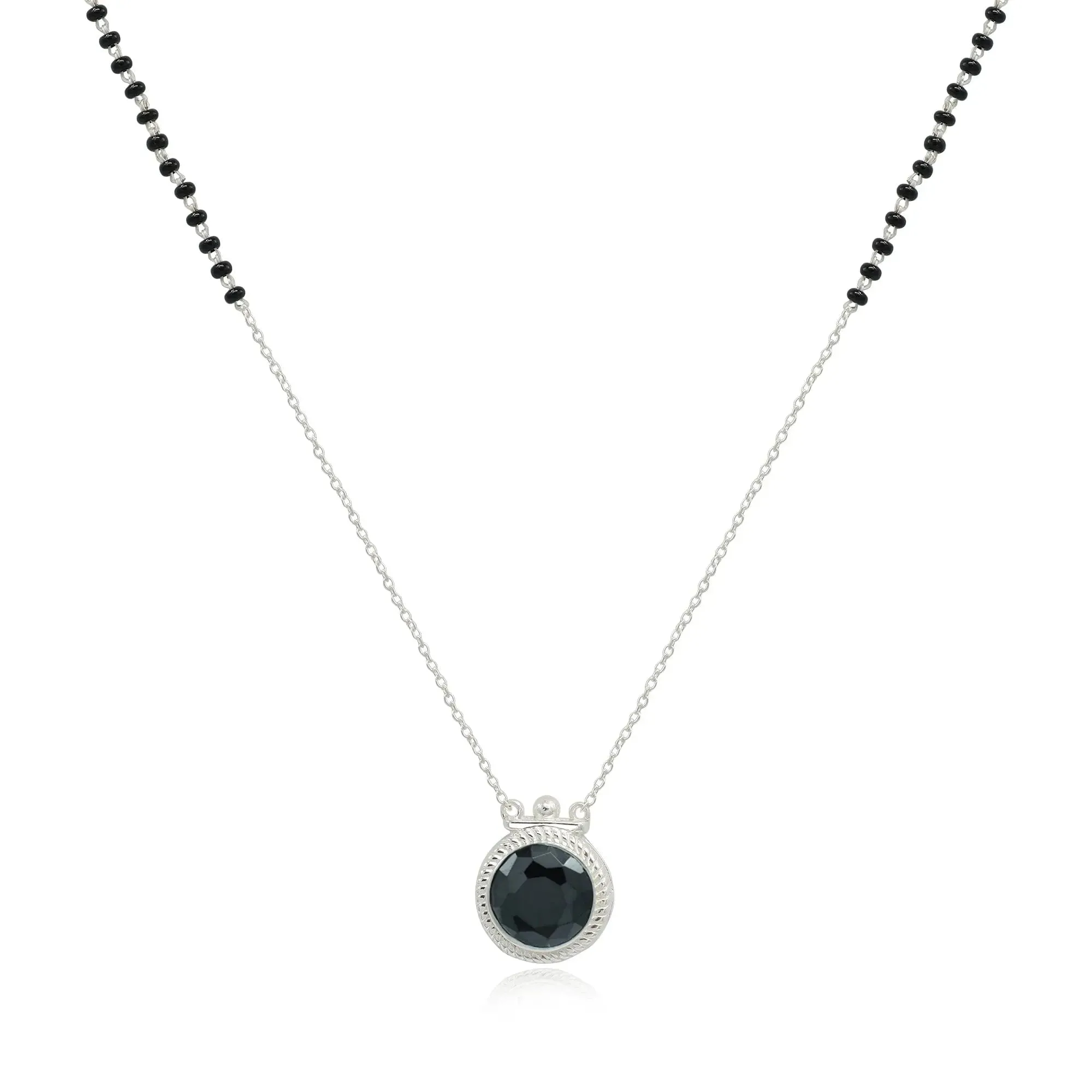 Black Onyx Silver 92.5 Mangalsutra Necklace