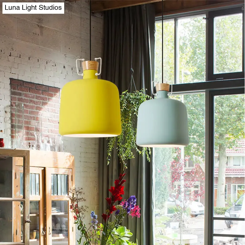 Blue/Gold/Brown Wine Jar Pendant Light with Cork Detailing