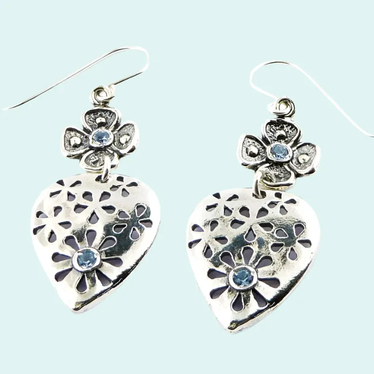 Bluenoemi Israeli jewelry designers silver earrings set with cz zircons / earrings for women