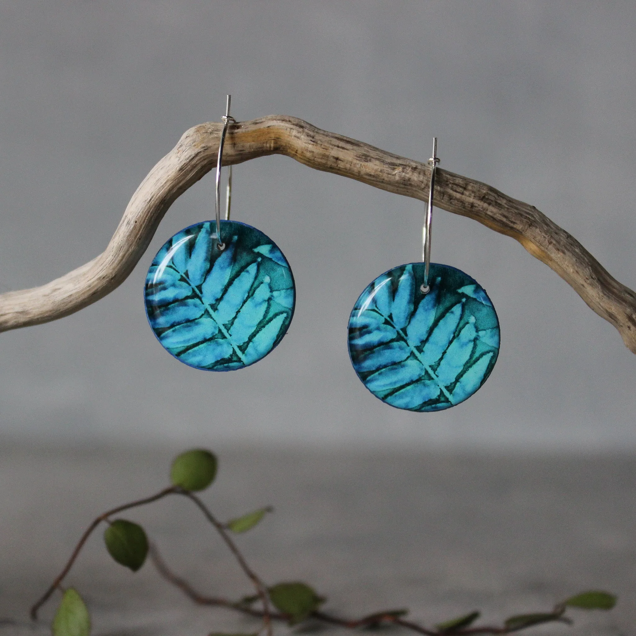 Botanical Cyanotype Earrings