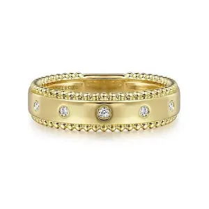 Bujukan Diamond Bezel Wide Stackable Ladies Ring