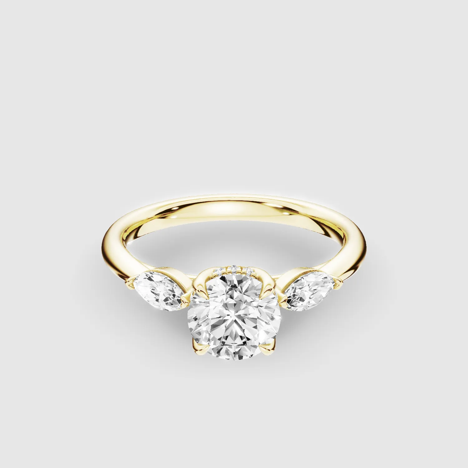 Camilla Lab Grown Solitaire Diamond Ring - The Mystic Halo Collection -Round