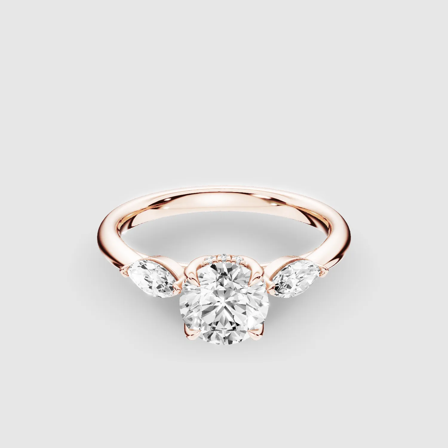 Camilla Lab Grown Solitaire Diamond Ring - The Mystic Halo Collection -Round