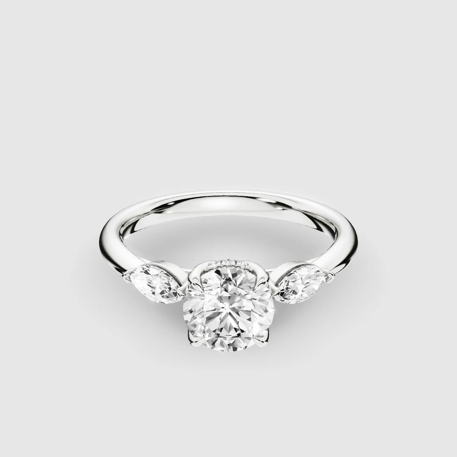 Camilla Lab Grown Solitaire Diamond Ring - The Mystic Halo Collection -Round